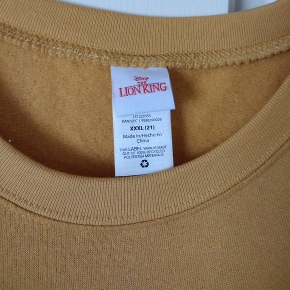Disney The Lion King Women's Sweater Mustard Yellow Size XXXL - Picture 4 of 5